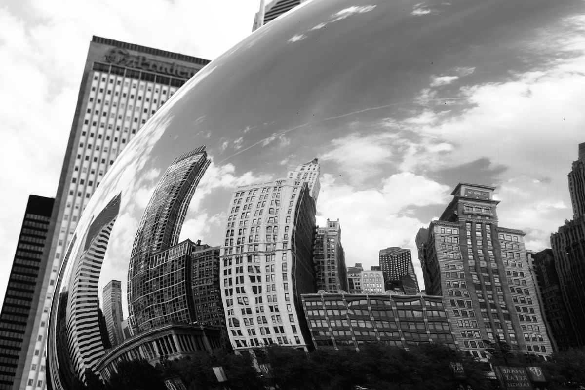 Grayscale Photography of Chicago Cloud Gate